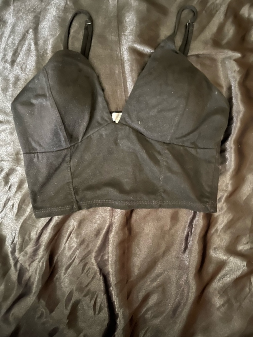 Black Longline Bralette Crop Top